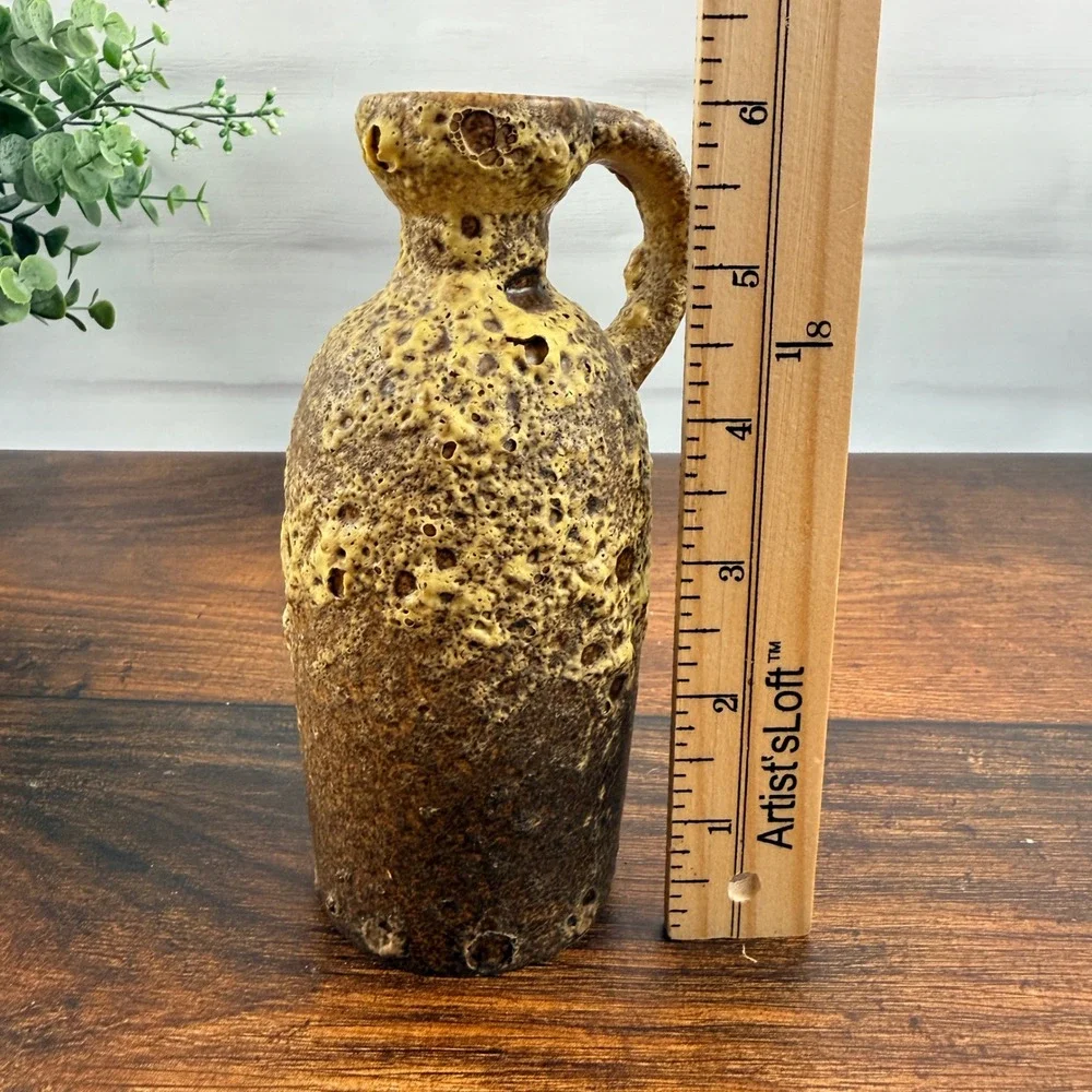 Ruscha 321/2 Fat Lava Krug Jug Vase Brown Ochre MCM West German Pottery